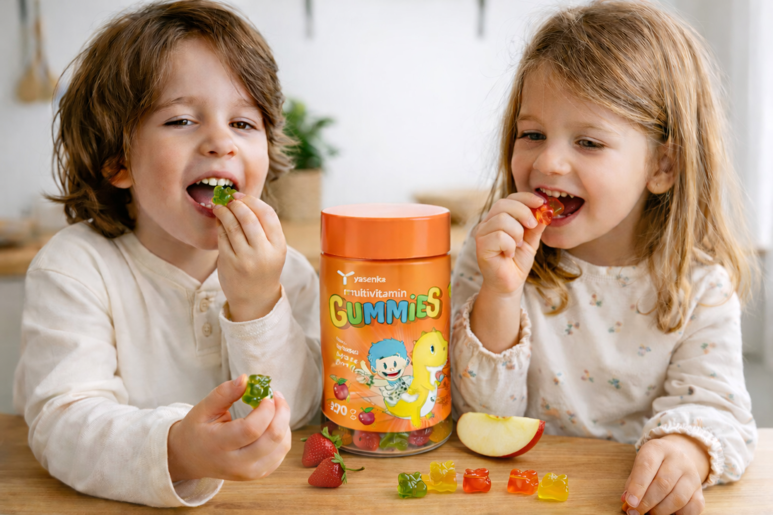 copii-care-mananca-jeleuri-cu-multivitamine
